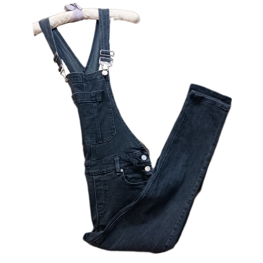Garage Denim Overalls Jumpsuit Adjustable Straps Pockets SKUW455